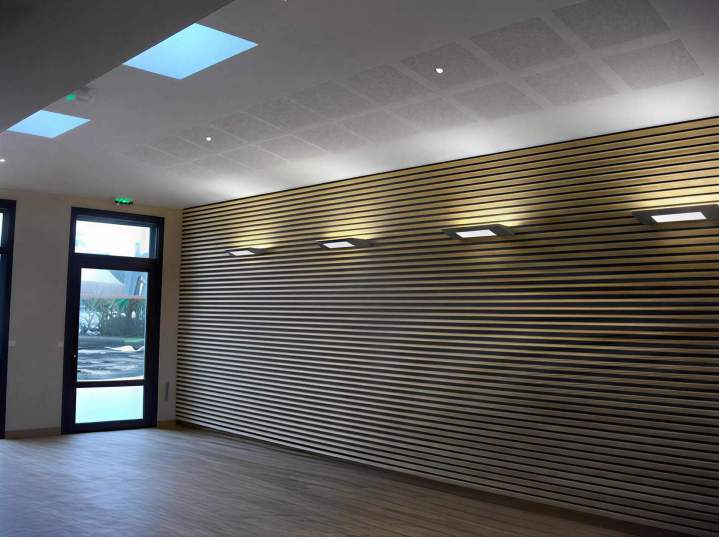 Installation éclairage entrée local La Ferté Macé